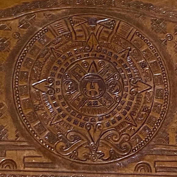 Vintage Hand Tooled Carved Siesta Mexico Leather Handbag w/Small Wallet - Picture 3 of 16